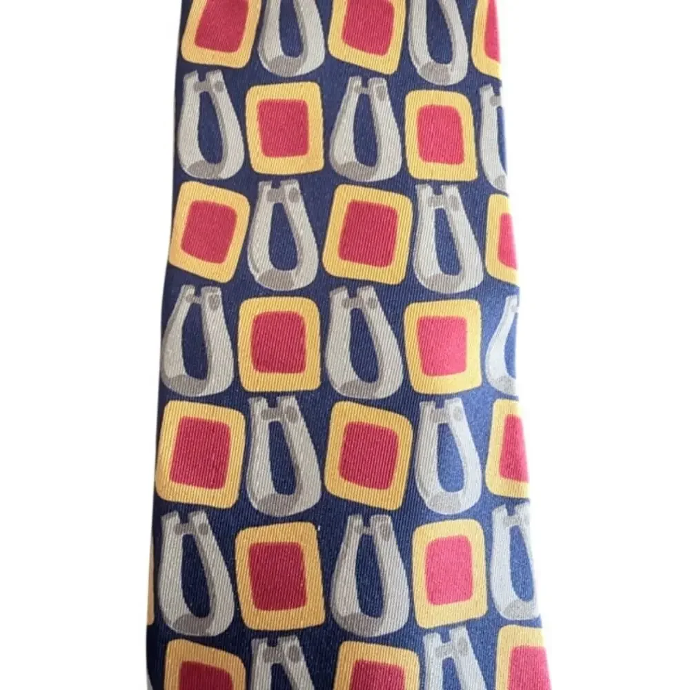 Gucci 100% Silk Geometric Pattern Tie Made in Italy - Picture 3 of 7